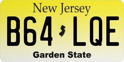 NJ license plate B64LQE