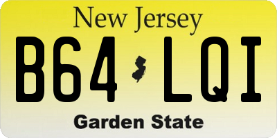 NJ license plate B64LQI