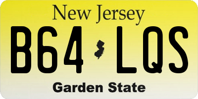 NJ license plate B64LQS