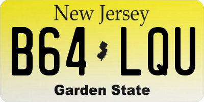 NJ license plate B64LQU