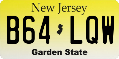 NJ license plate B64LQW