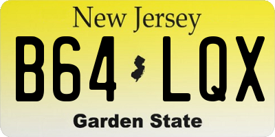 NJ license plate B64LQX