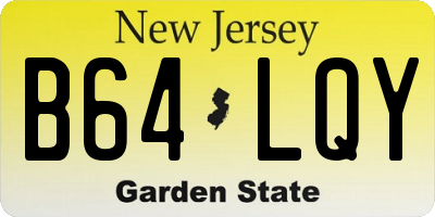 NJ license plate B64LQY