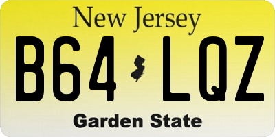 NJ license plate B64LQZ
