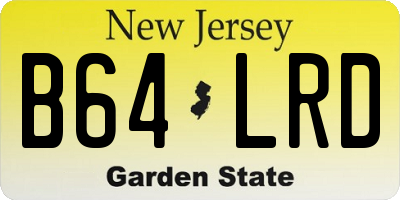 NJ license plate B64LRD