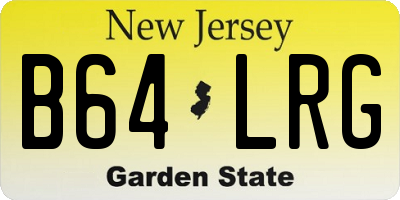 NJ license plate B64LRG