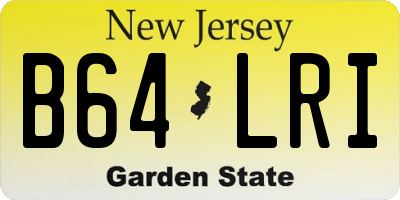 NJ license plate B64LRI