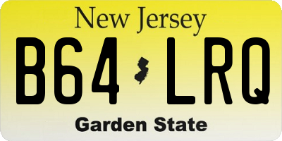 NJ license plate B64LRQ