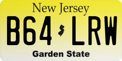 NJ license plate B64LRW