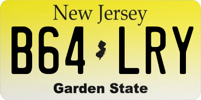 NJ license plate B64LRY