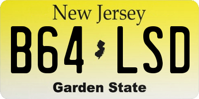 NJ license plate B64LSD