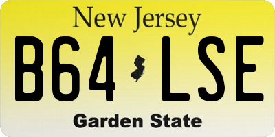NJ license plate B64LSE
