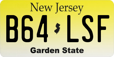 NJ license plate B64LSF