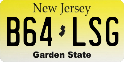 NJ license plate B64LSG