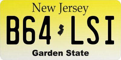 NJ license plate B64LSI