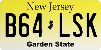 NJ license plate B64LSK