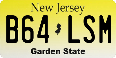 NJ license plate B64LSM