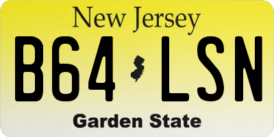 NJ license plate B64LSN