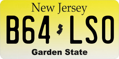 NJ license plate B64LSO