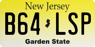 NJ license plate B64LSP