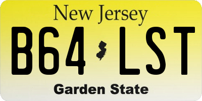NJ license plate B64LST