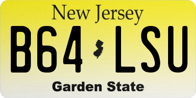 NJ license plate B64LSU