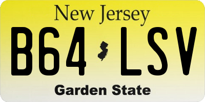 NJ license plate B64LSV