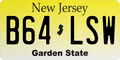 NJ license plate B64LSW