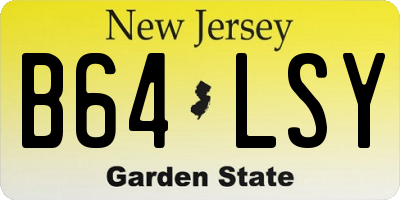 NJ license plate B64LSY