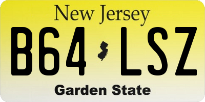 NJ license plate B64LSZ
