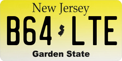 NJ license plate B64LTE