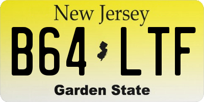 NJ license plate B64LTF