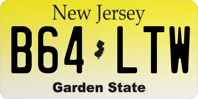 NJ license plate B64LTW