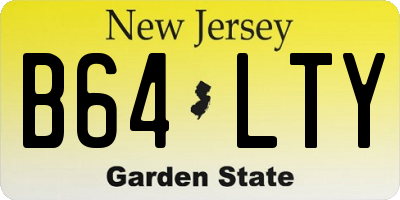 NJ license plate B64LTY