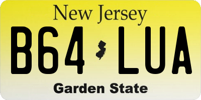 NJ license plate B64LUA