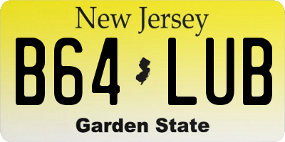 NJ license plate B64LUB