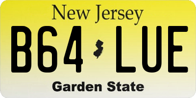NJ license plate B64LUE