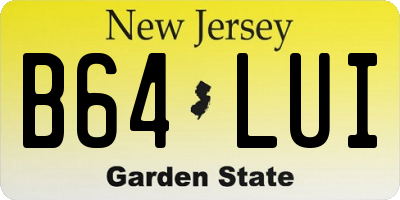 NJ license plate B64LUI
