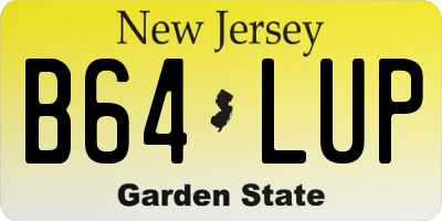 NJ license plate B64LUP