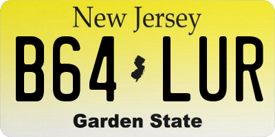 NJ license plate B64LUR