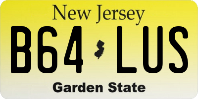 NJ license plate B64LUS