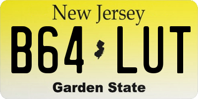 NJ license plate B64LUT