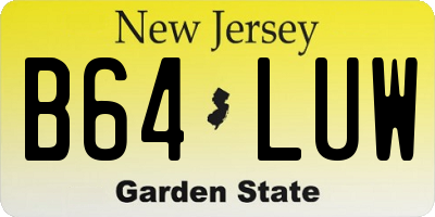 NJ license plate B64LUW