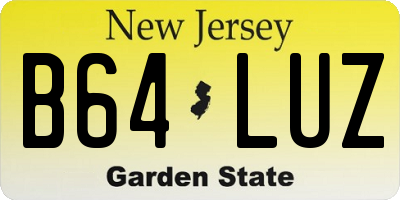 NJ license plate B64LUZ