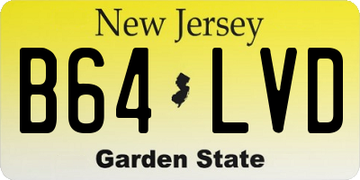 NJ license plate B64LVD
