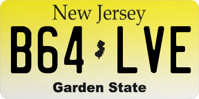 NJ license plate B64LVE
