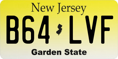 NJ license plate B64LVF