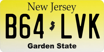 NJ license plate B64LVK