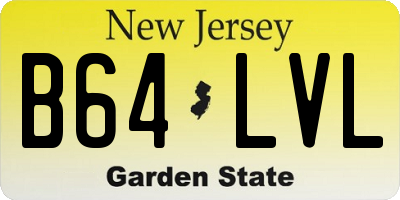NJ license plate B64LVL