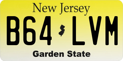 NJ license plate B64LVM
